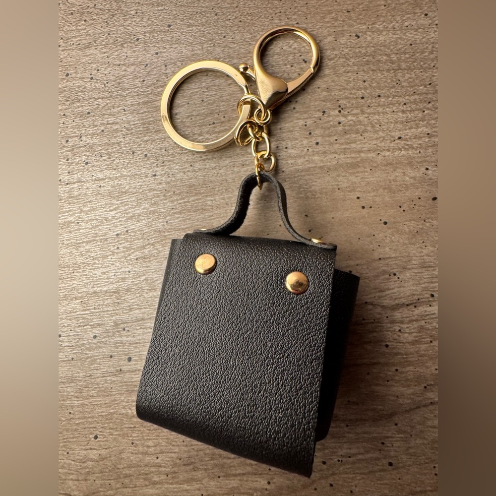 Black Pouch Keychain/Bag Charm - Picture 2 of 3